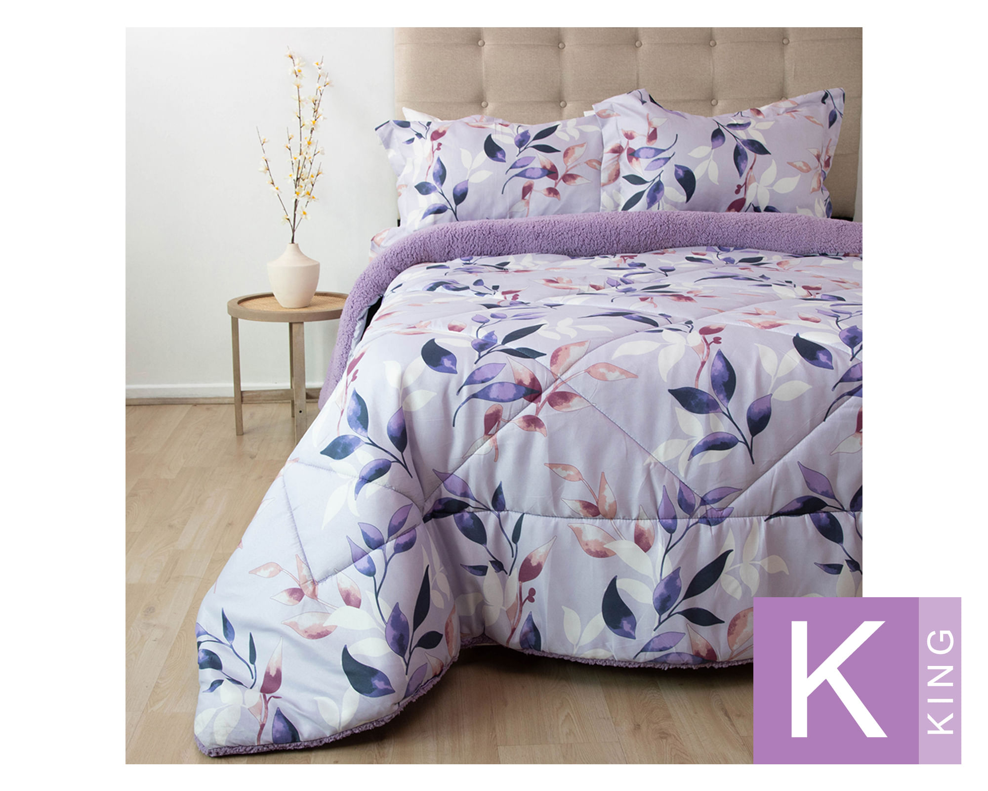 Doral Plumón estampado Senses lavanda king