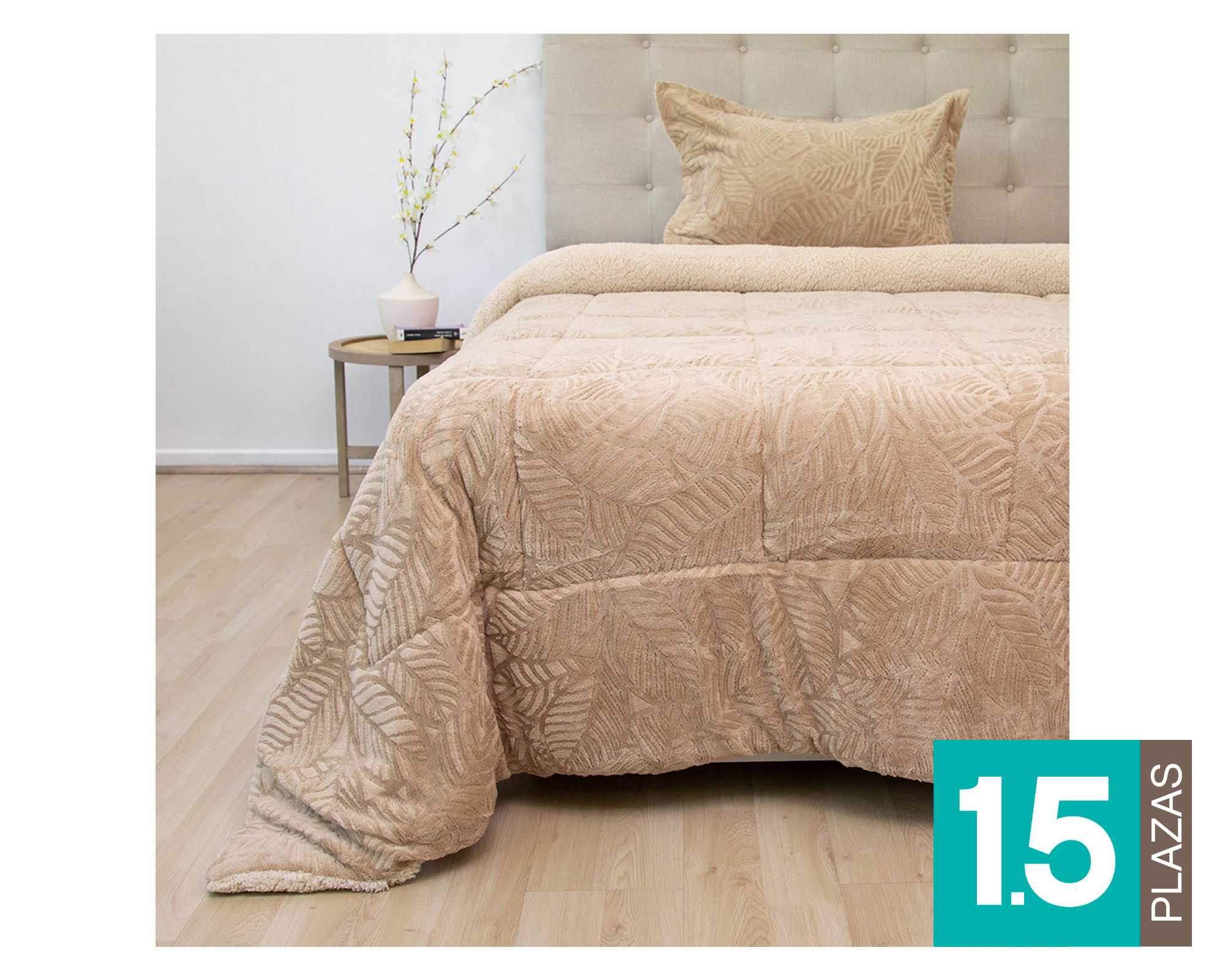 Doral Cubrecama Outboss senses beige 1.5 plazas