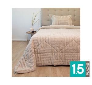 Cubrecama Plush senses beige 1.5 plazas