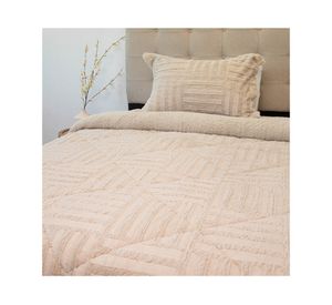 Cubrecama Plush senses beige 1.5 plazas