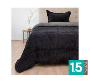 Cubrecama Outboss senses D2 negro 1.5 plazas