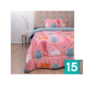 Plumón estampado Kids senses gatos 1.5 plazas