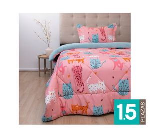 Plumón estampado Kids senses gatos 1.5 plazas