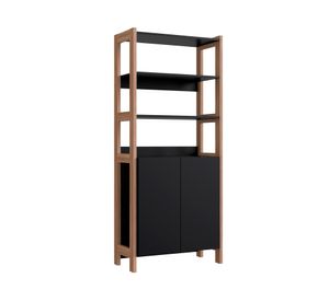 Estante Moveli vertical organizador negro/castaño 170.5x73x35 cm
