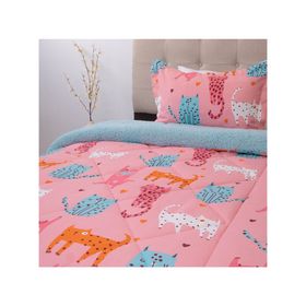 Plumón estampado Kids senses gatos 1.5 plazas
