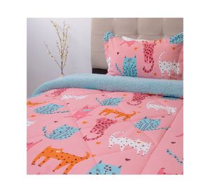 Plumón estampado Kids senses gatos 1.5 plazas