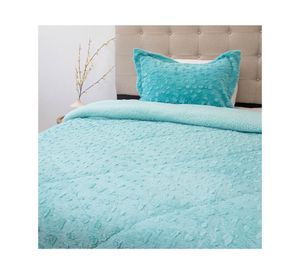 Cubrecama Plush senses turquesa 1.5 plazas