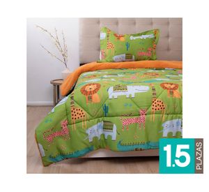 Plumón estampado Senses animales 1.5 plazas