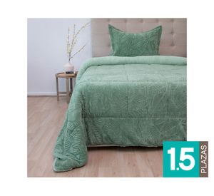 Cubrecama Outboss senses D2 verde 1.5 plazas