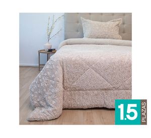 Cubrecama Plush senses D1 beige 1.5 plazas