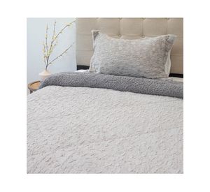 Cubrecama Plush senses gris 1.5 plazas