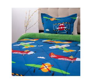 Plumón estampado Kids senses avionetas 1.5 plazas