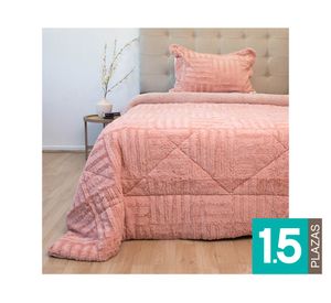 Cubrecama Plush senses rosa D2 1.5 plazas