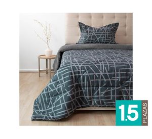 Plumón estampado Senses trama 1.5 plazas