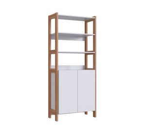 Estante Moveli vertical organizador blanco/castaño 170.5x73x35 cm