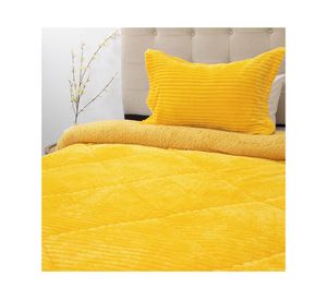 Cubrecama Cotelon senses mostaza 1.5 plazas