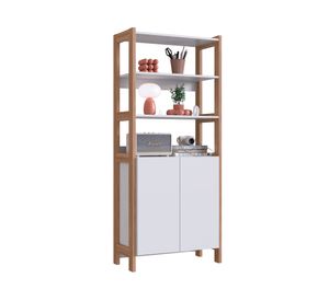 Estante Moveli vertical organizador blanco/castaño 170.5x73x35 cm