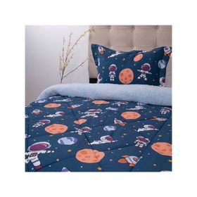 Plumón estampado Senses astronauta 1.5 plazas