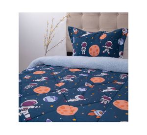 Plumón estampado Senses astronauta 1.5 plazas