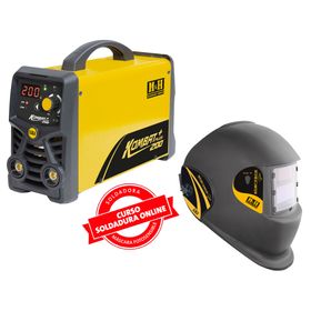 Soldadora Kombat 200 plus 10.5 kVA + mascara + curso online