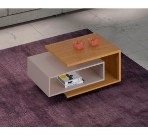 Mesa de centro rectangular Diva 37x51.5x88 cm café naturle