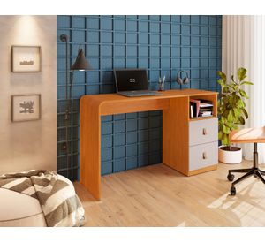 Escritorio gamer Alice café/off 2 cajones