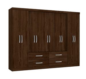 Clóset 10 puertas 4 cajones Lagos tabaco 183x235x45 cm