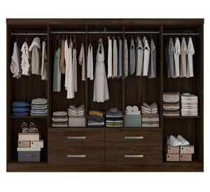 Clóset 10 puertas 4 cajones Lagos tabaco 183x235x45 cm