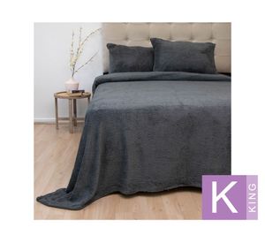 Juego de sábanas king chiporro Senses gris oscuro