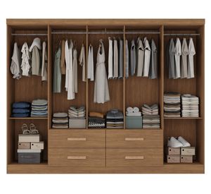 Clóset 10 puertas 4 cajones Lagos acacia 183x235x45 cm