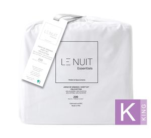 Juego de sábanas king 200 hilos blanco