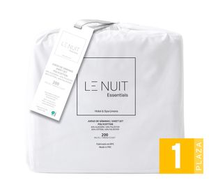 Juego de sábanas 1 plaza 200 hilos blanco