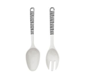 Cuchara y tenedor ensaladera bio Rayas