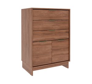 Cómoda 3 cajones + zapatera 2 puertas café