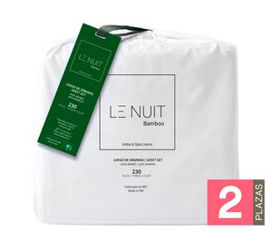 Juego de sábanas 2 plazas 230 hilos blanco