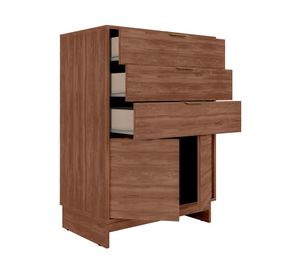 Cómoda 3 cajones + zapatera 2 puertas café