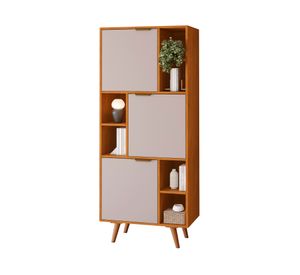 Librero Alianca café/off 3 puertas