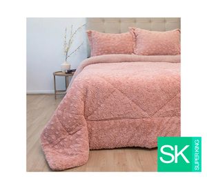 Cubrecama Plush senses rosa D1 súper king