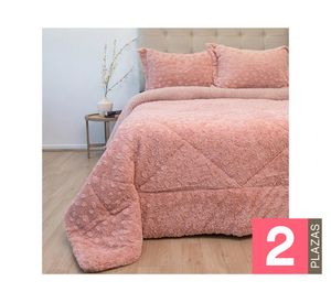 Cubrecama Plush senses rosado 2 plazas