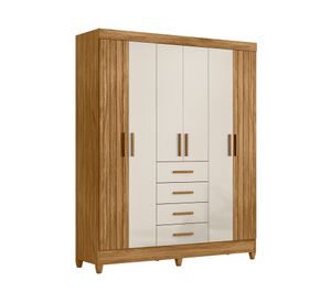 Clóset 6 puertas 4 cajones Aruba café/off 204x165x47 cm