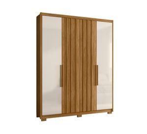 Clóset 4 puertas 3 cajones California café/off 230x176x52 cm