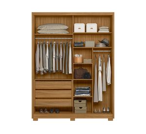 Clóset 4 puertas 3 cajones California café/off 230x176x52 cm