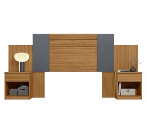 Respaldo de cama 2 veladores Araguaia 2 plazas cinza