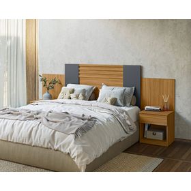 Respaldo de cama 2 veladores Araguaia 2 plazas cinza