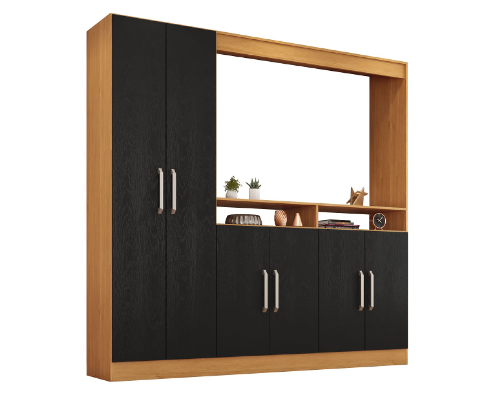 Be Design Rack TV dormitorio 50" Venecia negro/caramelo