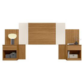 Respaldo de cama 2 veladores Araguaia 2 plazas fendi