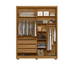 Clóset 2 puertas 3 cajones Colorado café/off 230x175x52 cm