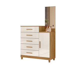 Cómodas Lisboa café/off 5 cajones