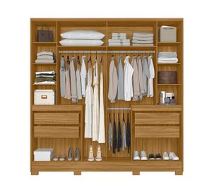 Clóset Más de 10 Espacios 4 cajones Alasca café/off 222x216x48 cm