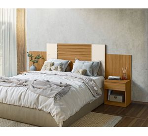 Respaldo de cama 2 veladores Araguaia 2 plazas fendi